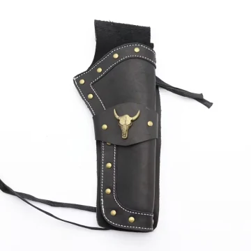Funda Western de cinturón de cuero con solapa decorativa