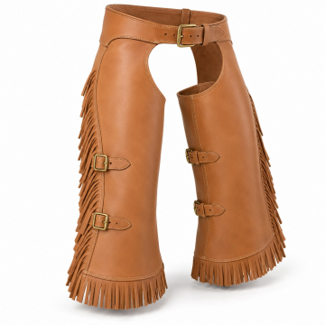 Chinks western de piel - Vista frontal completa
