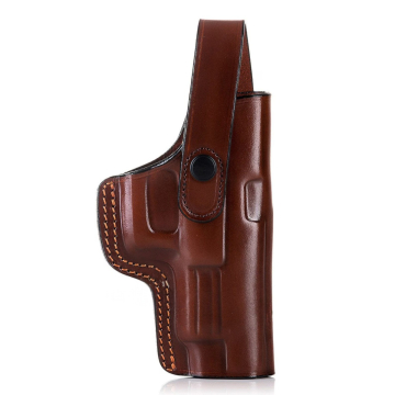 Funda exterior OWB de cuero de perfil fino con correa de seguridad