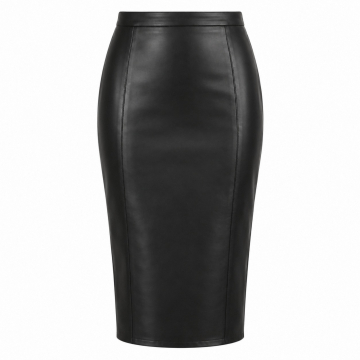 Falda midi de tubo de piel para mujer - Vista completa del producto