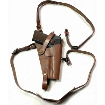 Funda de hombro de cuero M7 de estilo Segunda Guerra Mundial para pistola US .45