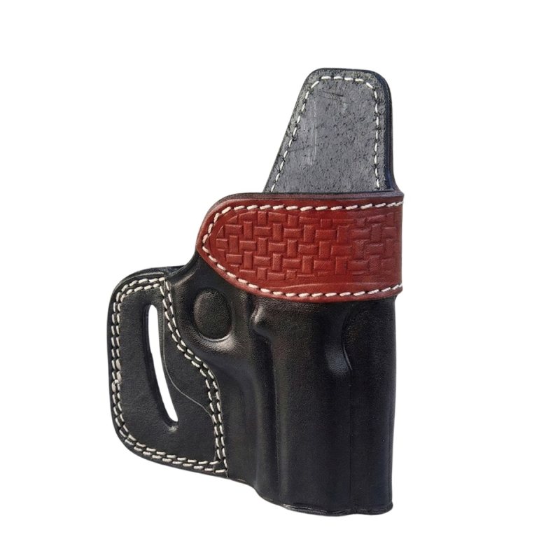 Funda exterior OWB de cuero negro y marrón para Colt 1911 - Vista 2