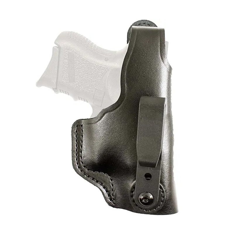 Funda de cuero negro para doble porte IWB u OWB con cierre de pulgar - Vista 2