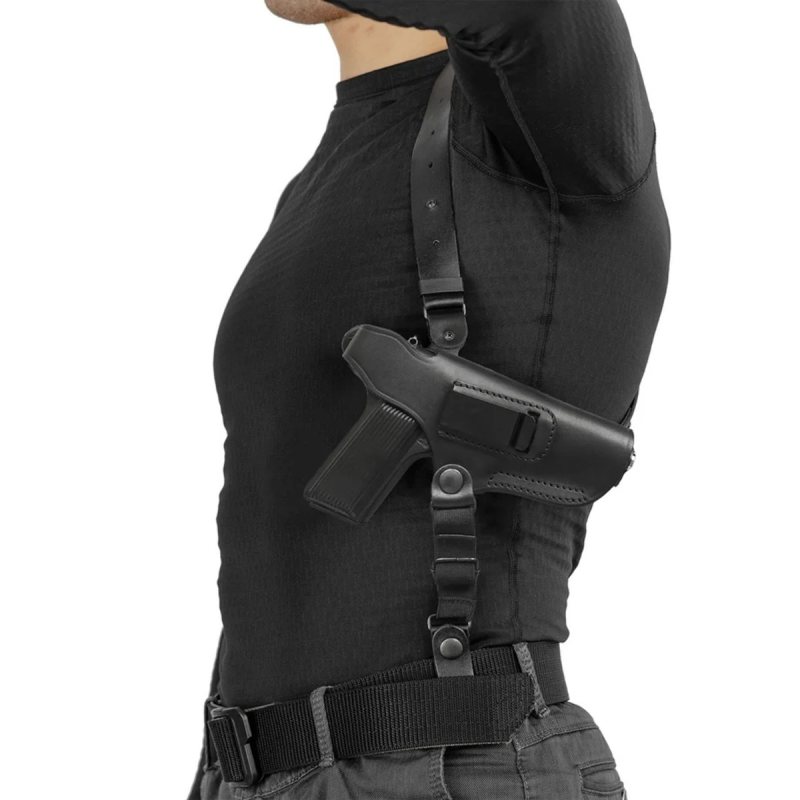 Funda de hombro de cuero negro para TT Tokarev M57 - Vista 10