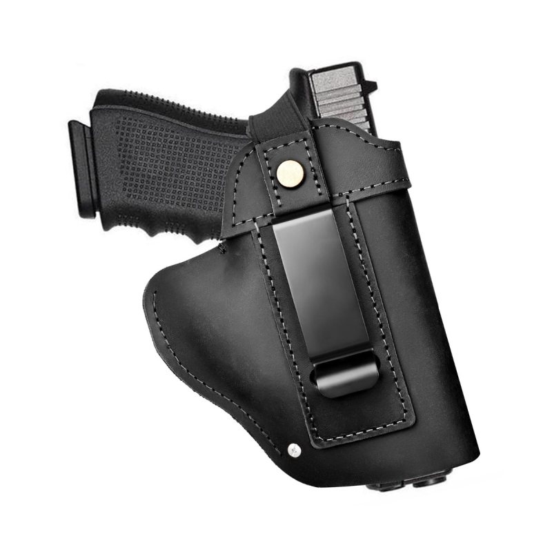 Funda de cuero negro con clip metálico para porte IWB u OWB - Vista 6