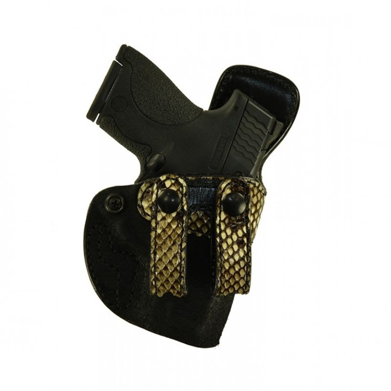 Funda interior IWB de cuero negro con dos correas de pitón - Vista 3