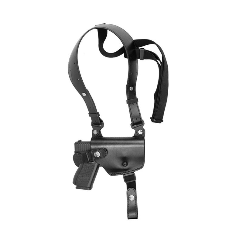 Funda de hombro de cuero negro con portacargador - Vista 3
