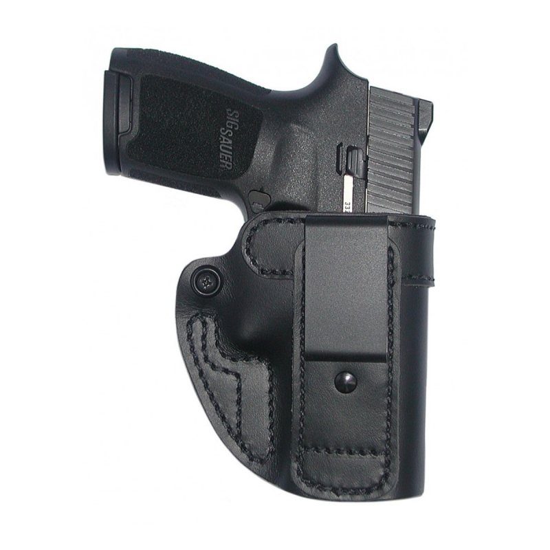 Funda interior IWB de cuero negro con clip de acero, apta para camisa por dentro - Vista 3