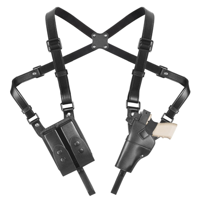 Funda de hombro vertical negra con portacargador doble - Vista 1
