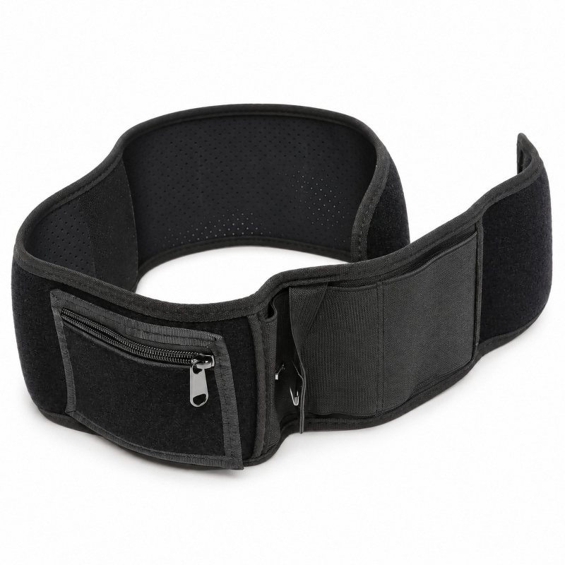 Black Neoprene Belly-Band Holster with Zip Pouch - front product view