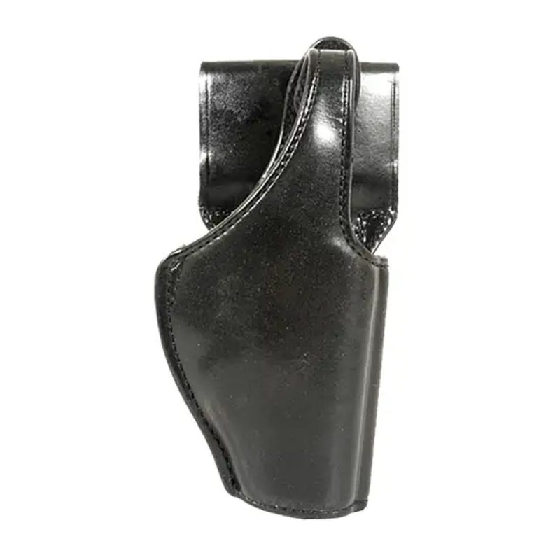 Funda de cinturón de cuero negro con retención mediante cierre de pulgar - Vista 2