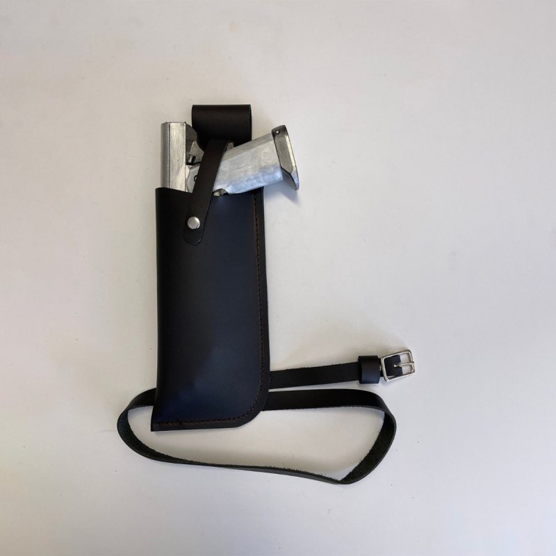Conjunto de funda de pantorrilla y bolsillo de cuero negro - Vista 2