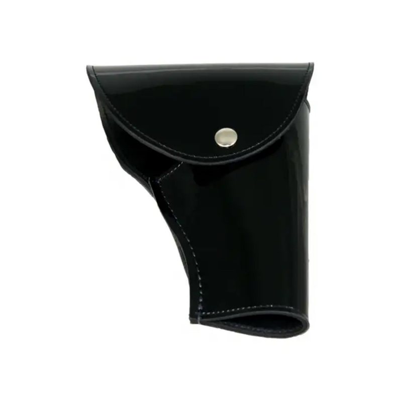 Funda de servicio de cuero negro con solapa y ganchos Sam Browne - Vista 2
