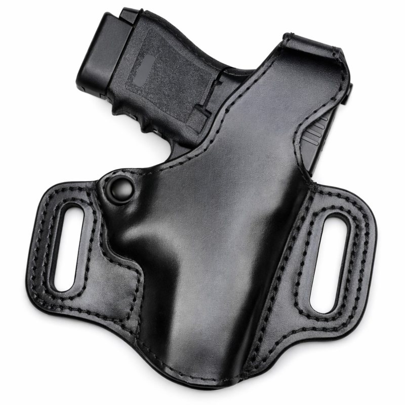 Funda de cuero negro de porte alto con cierre de pulgar - Vista 2