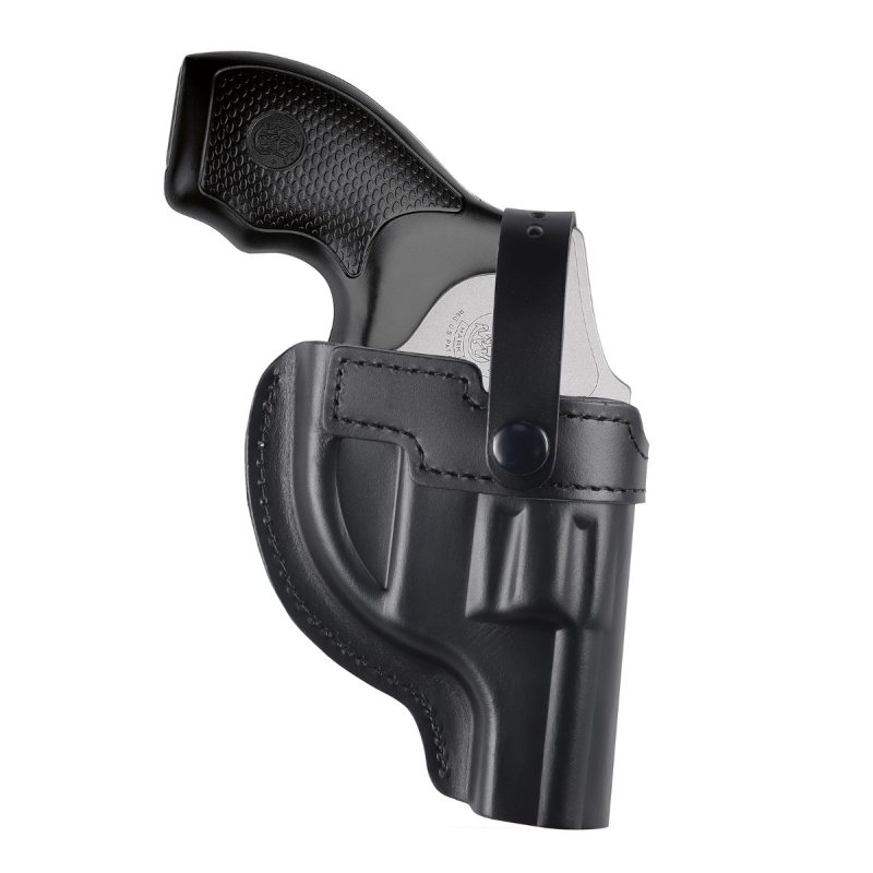 Funda de caza exterior OWB de cuero negro con cierre de pulgar - Vista 1