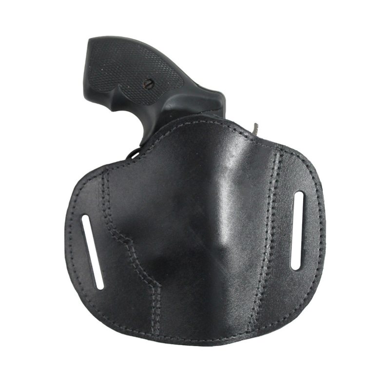 Funda de cuero negro tipo pancake de paso de cinturón - Vista 1