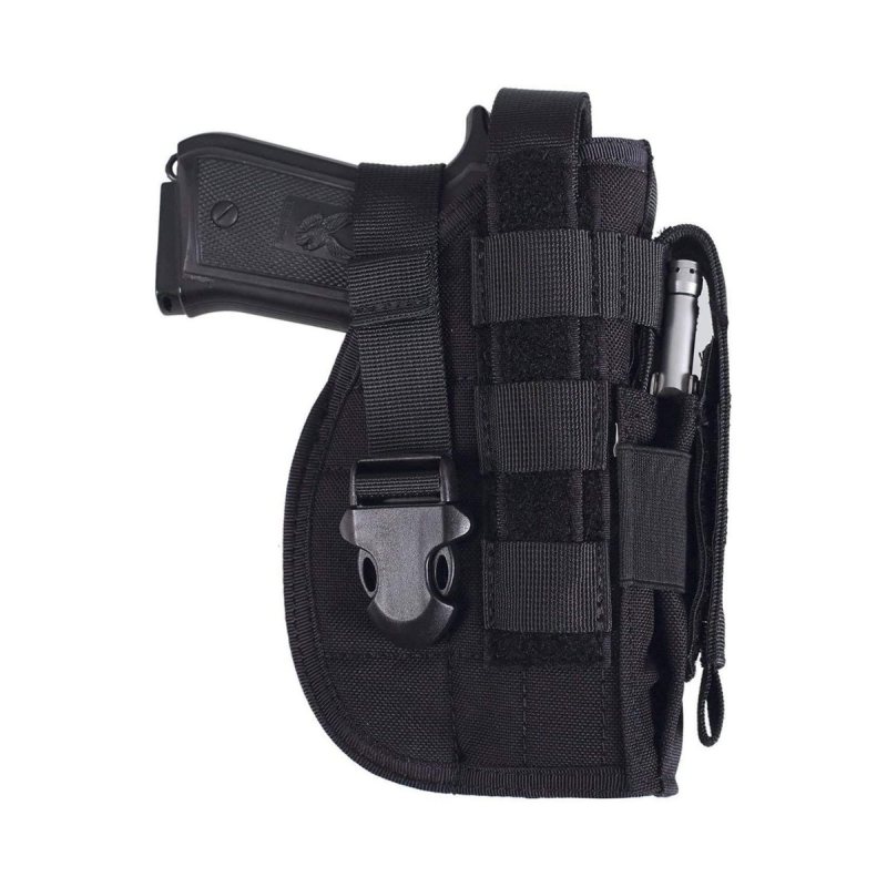 Funda de caza MOLLE de nailon negro con portacargador - Vista 1