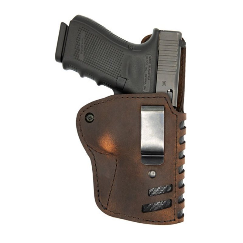 Funda híbrida interior IWB de cuero marrón con clip de acero - Vista 25