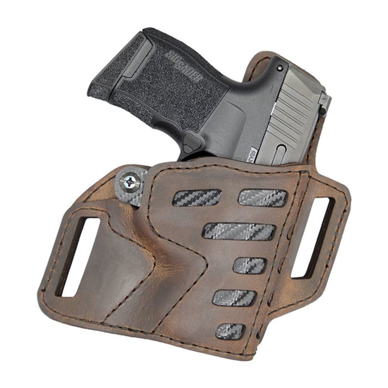 Funda híbrida exterior OWB de cuero marrón con refuerzo posterior - Vista 24