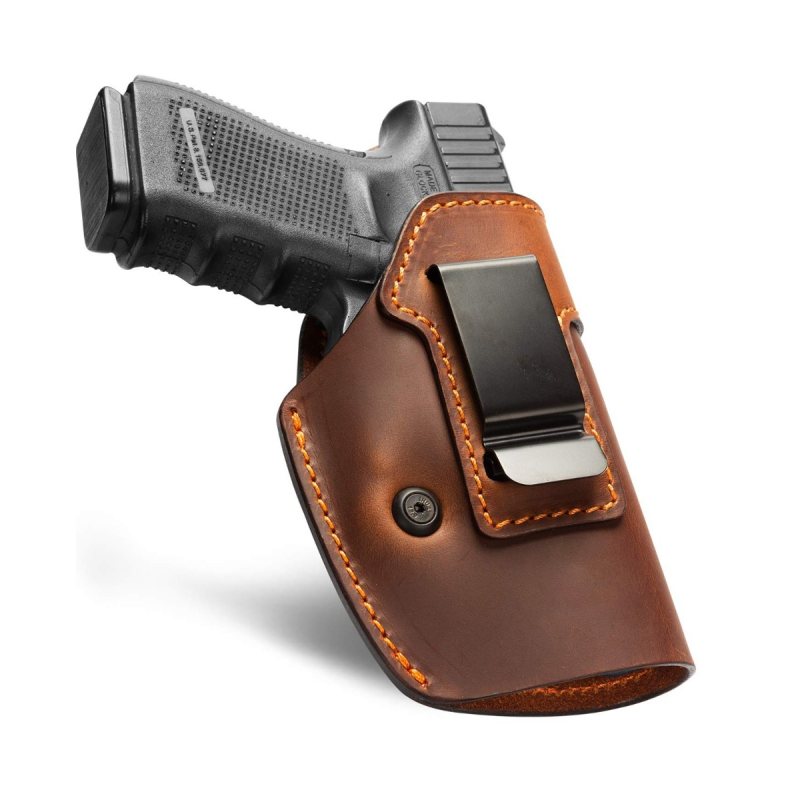 Funda interior IWB de cuero marrón para porte oculto - Vista 6