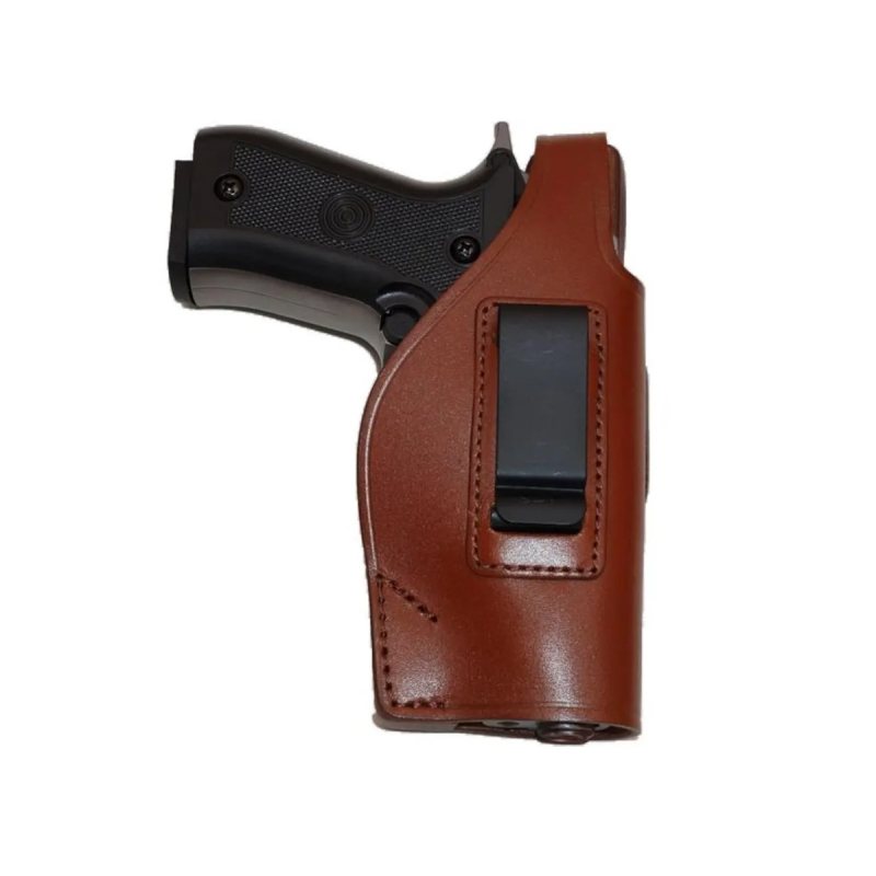 Funda de cinturón de cuero marrón para porte IWB u OWB con cierre de pulgar - Vista 4
