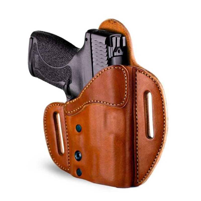 Funda exterior OWB de cuero marrón con bloqueo - Vista 12