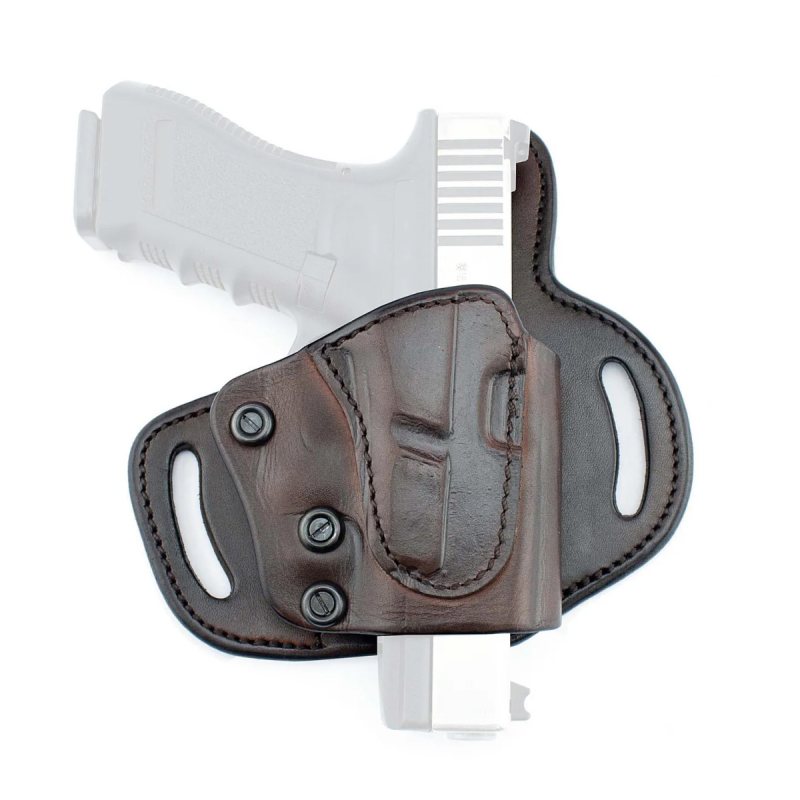 Funda exterior OWB de cinturón de cuero marrón de extracción rápida - Vista 2
