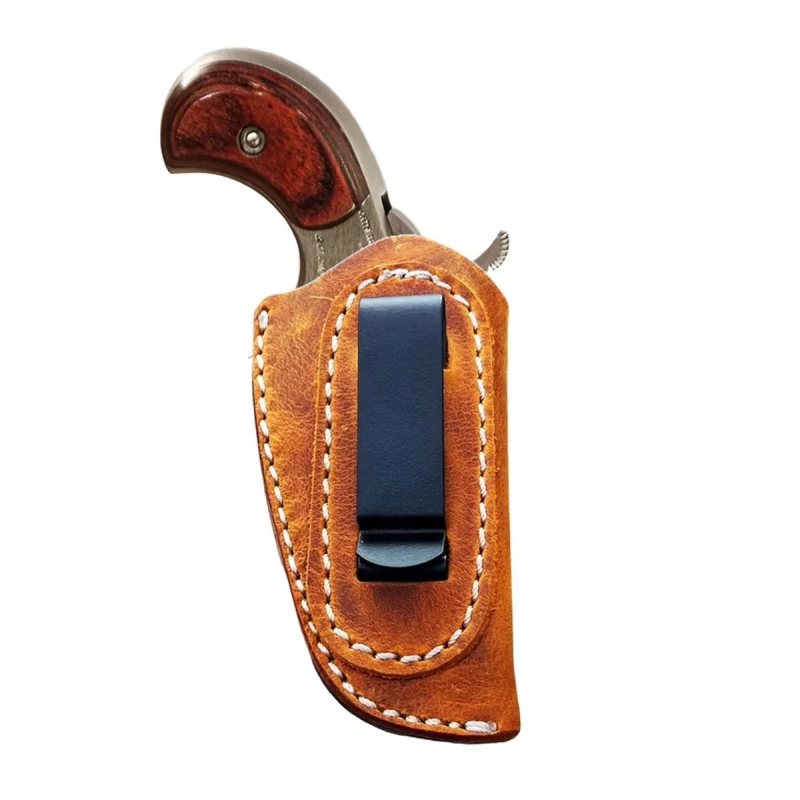 Funda exterior OWB de cuero marrón con clip - Vista 2