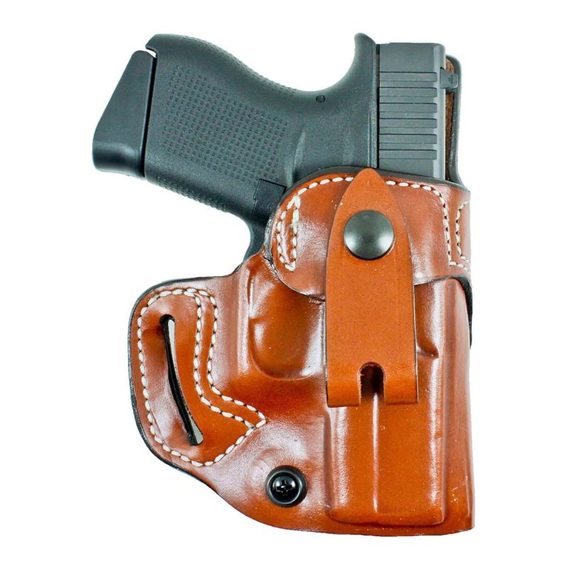 Funda de cuero marrón para porte OWB o IWB - Vista 4