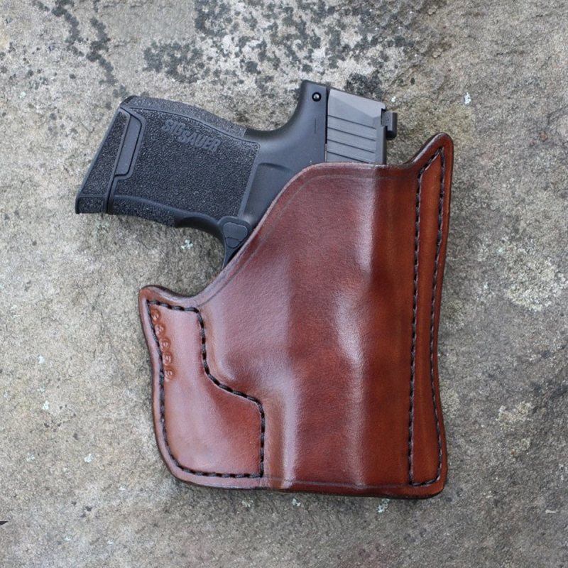 Funda de bolsillo de cuero marrón - Vista 1