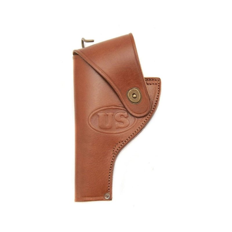 Funda de solapa de cuero marrón de servicio estadounidense - Vista 6