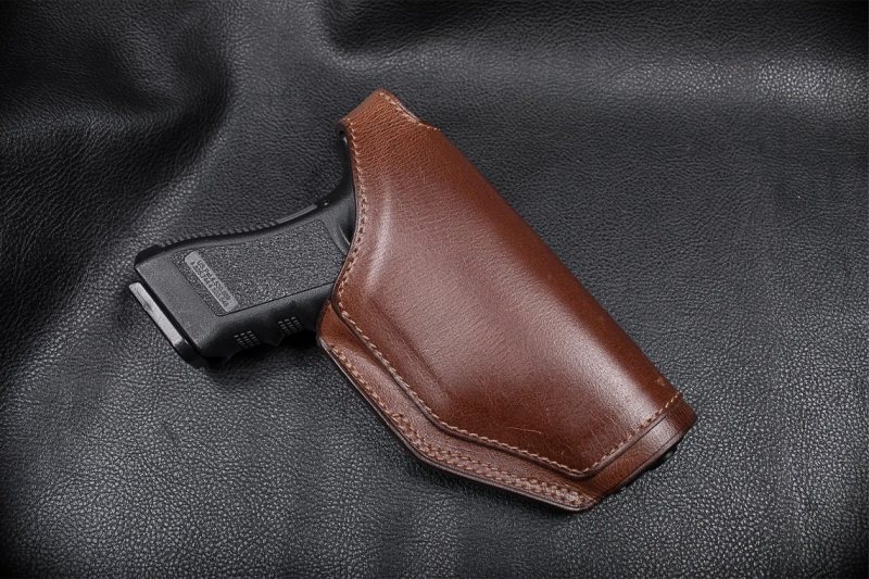 Funda de caza exterior OWB de cuero marrón - Vista 1