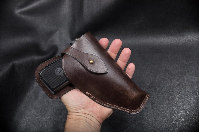 Funda Trail Guard de cuero marrón - Vista 1