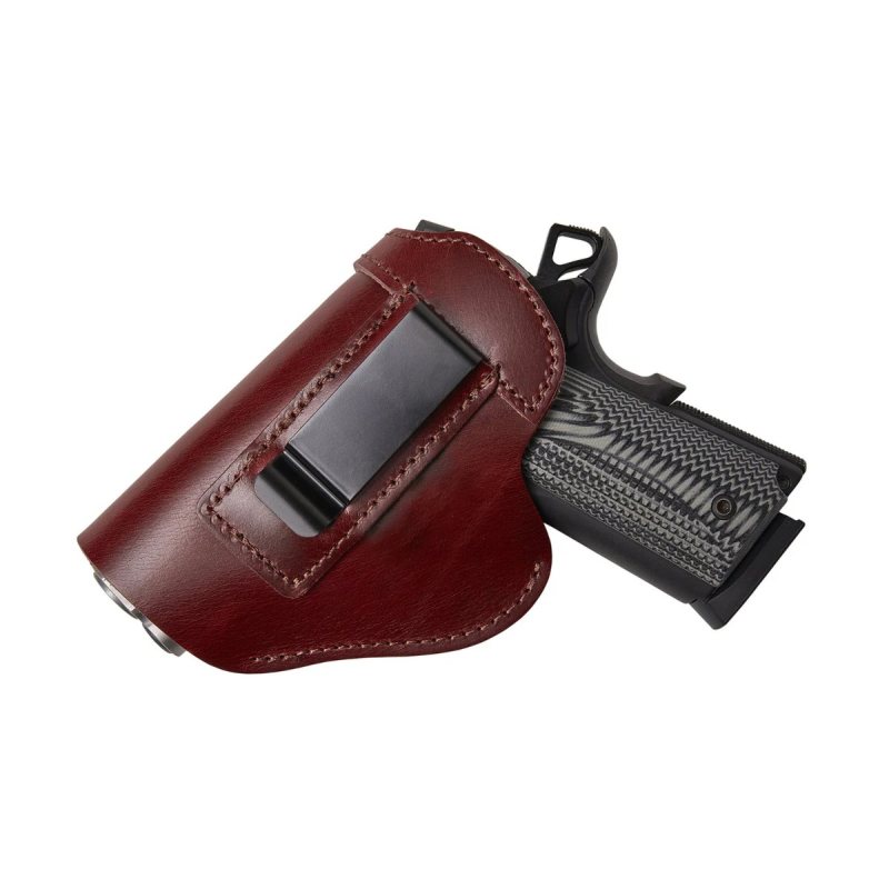 Funda interior IWB de cuero burdeos con clip de acero - Vista 13
