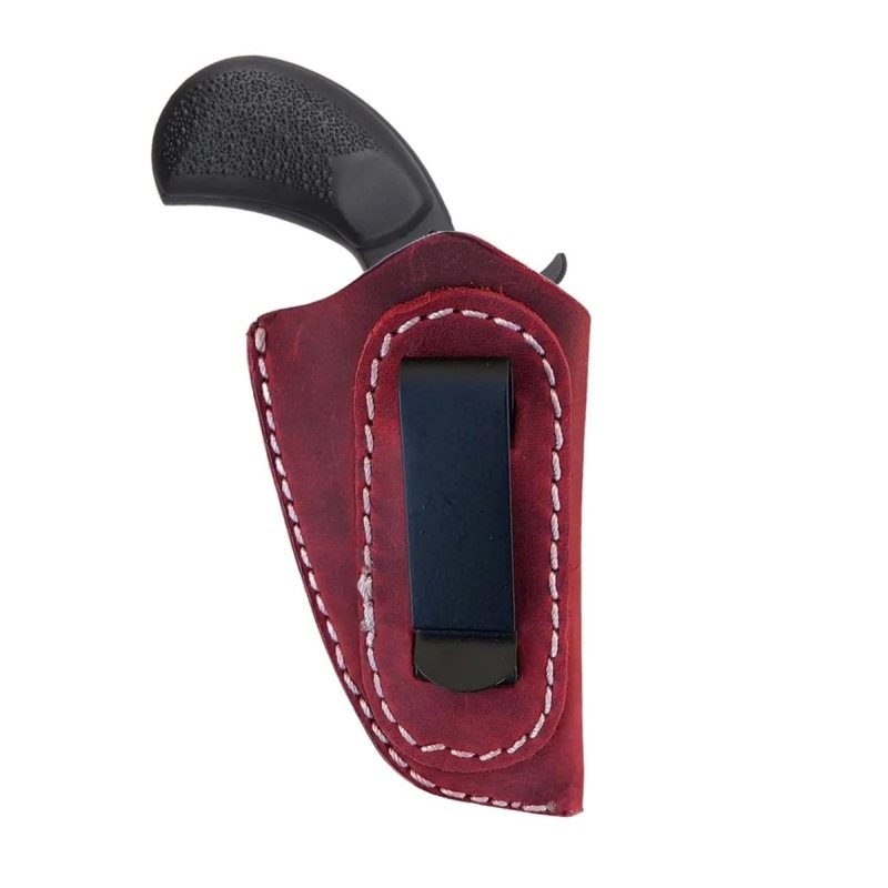 Funda exterior OWB de cuero burdeos con clip - Vista 2