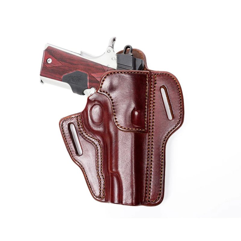 Funda exterior OWB de cuero burdeos tipo pancake - Vista 4