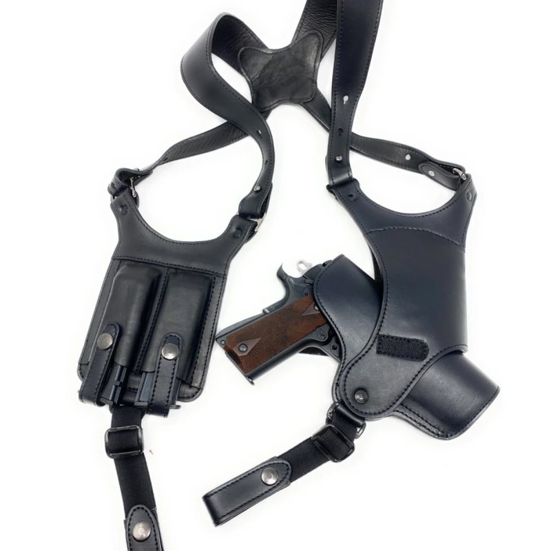 Funda de hombro de cuero Cardini para Glock y Springfield XD - Vista 1
