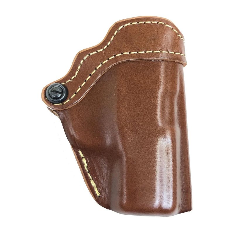Funda clásica de cuero marrón para porte oculto con portacargador - Vista 2