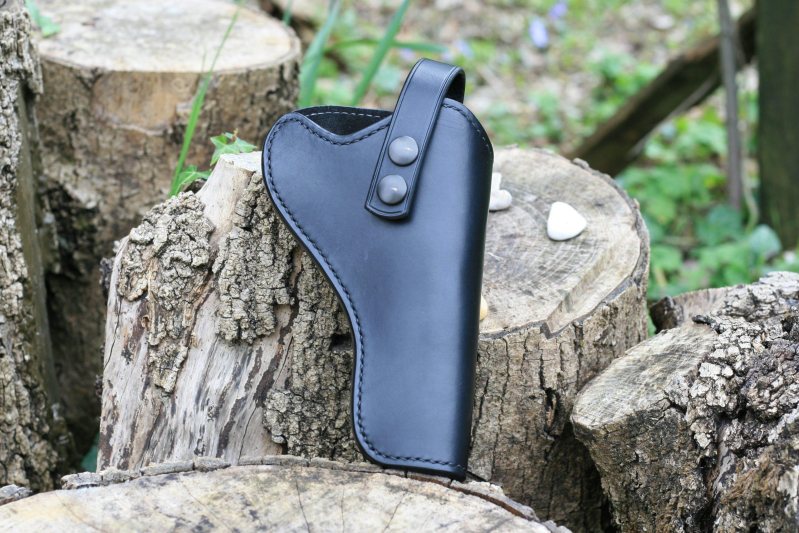 Funda de cinturón de cuero liso para Colt Python de 4 pulgadas - Vista 2