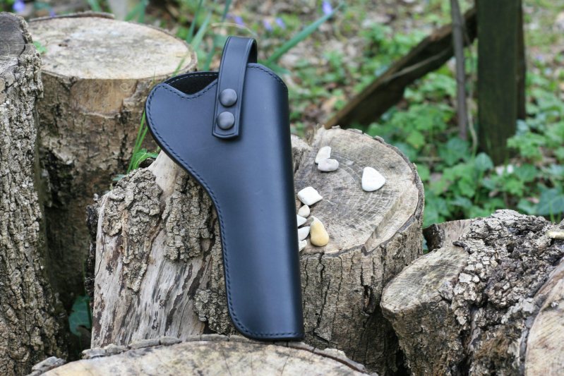 Funda de cinturón de cuero liso para Colt Python de 6 pulgadas - Vista 2