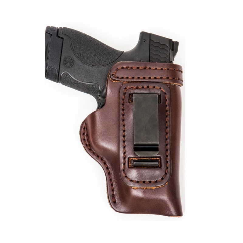 Conjunto marrón de funda de cuero IWB/OWB y portacargador doble - Vista 7