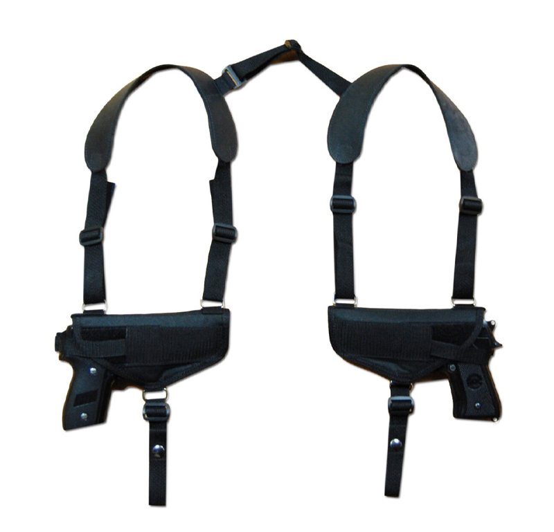 Funda de hombro horizontal de nailon negro para dos pistolas - Vista 13
