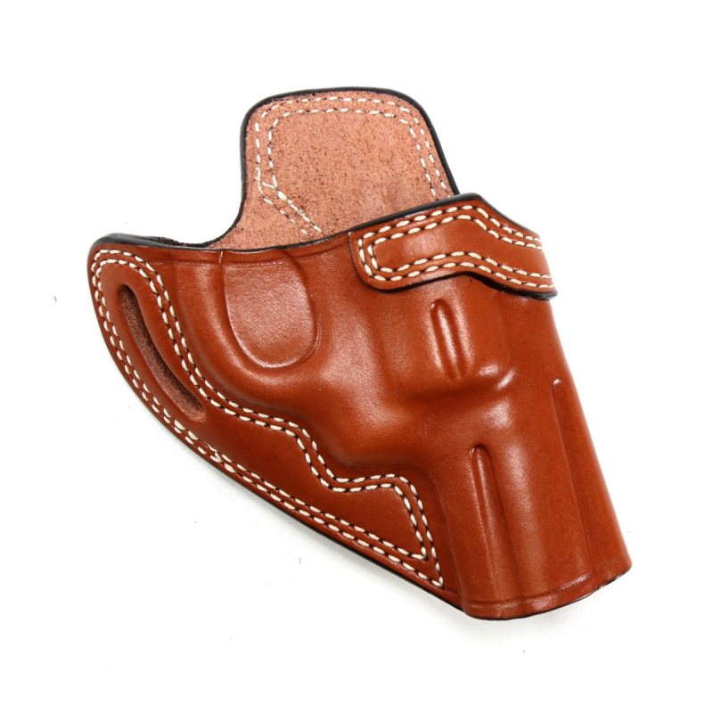 Funda exterior OWB de porte cruzado de cuero para revólver - Vista 2