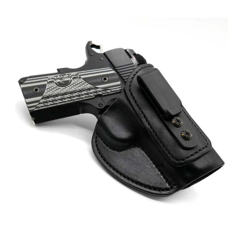 Funda interior IWB de cuero negro con clip de acero - Vista 4