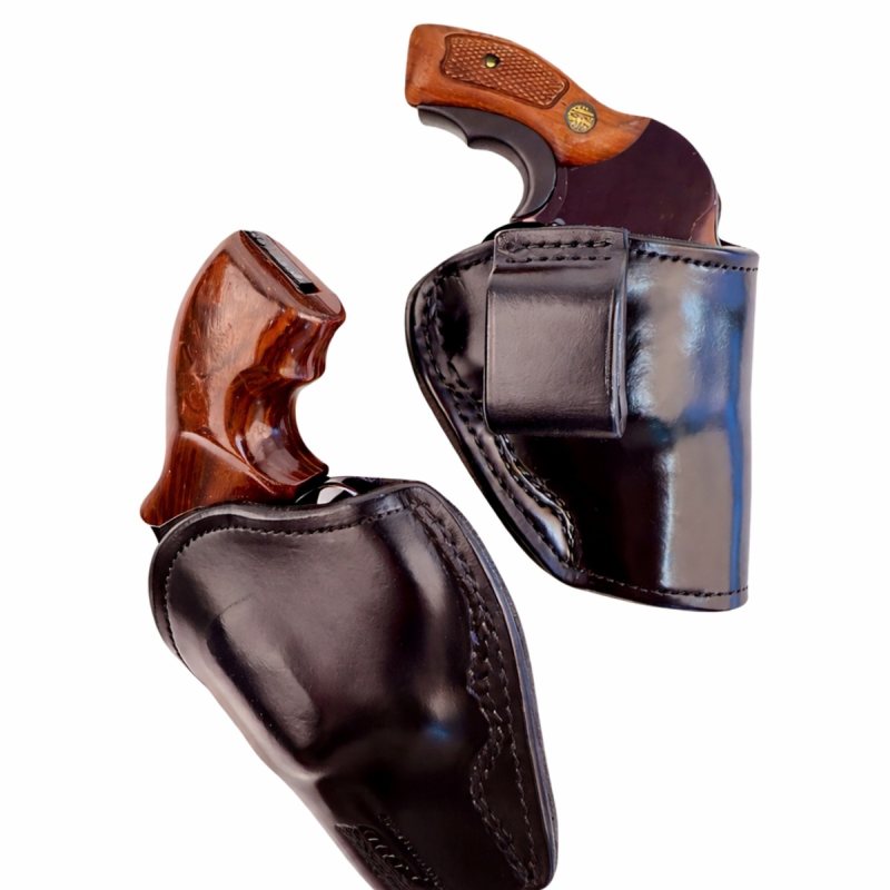 Funda interior IWB de cuero marrón cubano para revólver - Vista 9