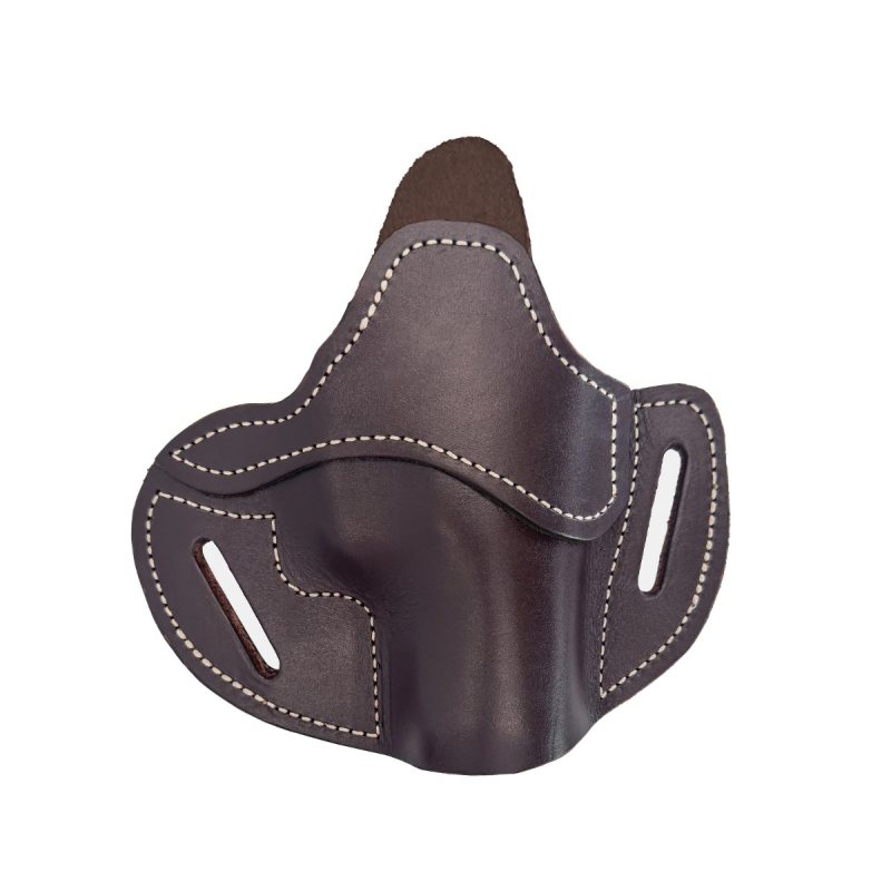 Funda exterior OWB de cuero marrón oscuro de contacto próximo - Vista 17
