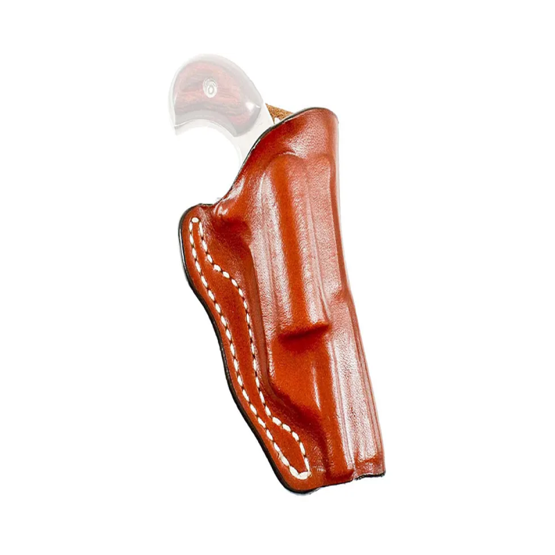 Funda de cinturón de porte cruzado de cuero para revólveres pequeños - Vista 2
