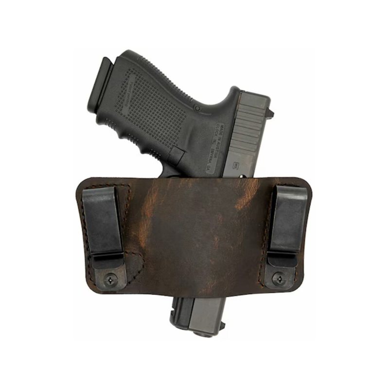 Funda interior IWB ambidiestra de cuero marrón envejecido - Vista 2