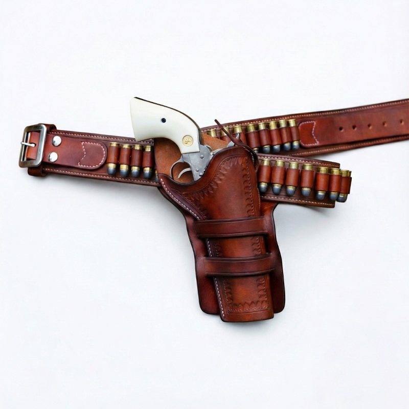 Funda western de porte cruzado Doc Holliday y cinturón cartuchera - Vista 2