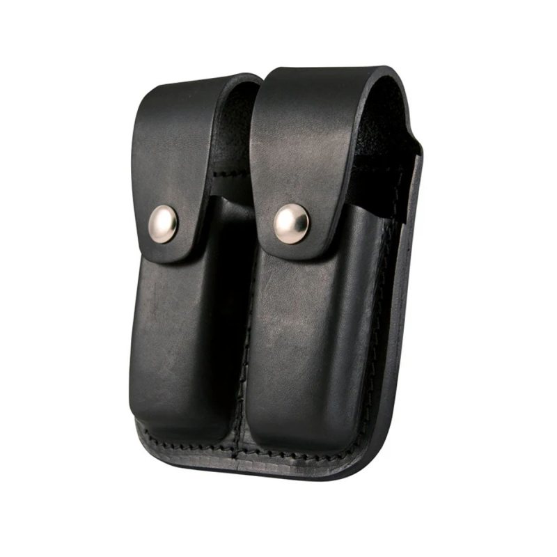 Portacargador doble Boston Leather de cuero negro para cargadores de doble hilera y montaje en cinturón - Vista 2